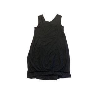 Women 2 Oblique Creations Black Dress Shift Eyelet CutOut Trim Sleeveless Cotton